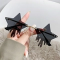 Lunettes de soleil sans monture en forme d'étoile avec gouttes, gris et doré - Monture Or Noir Gris