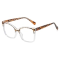 Occhiali TR90 anti luce blu con montatura bicolore trasparente e tartarugata - Leopardo Trasparente