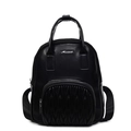 Sac à dos noir classique élégant avec texture plissée et deux poignées de port - Noir