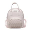 Mini sac à dos rose en similicuir avec matelassage en V et bretelles réglables pour femmes - Rose