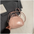 Pink pillow handbag with white baseball-style stitching and matching shoulder strap - No Pendant / Pink