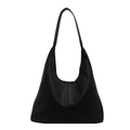 Vintage Hobo-Tasche in Schwarz mit Litschimuster und breitem Schultergurt - Schwarz