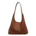 Grand sac cabas marron en cuir texturé pour femme avec coutures verticales minimalistes - Marron