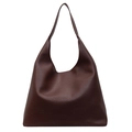 Dunkelbraune Hobo-Schultertasche aus Leder mit Litschi-Struktur und großem Fassungsvermögen - Braun