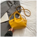 Minimalist bright yellow dumpling tote bag with adjustable strap for women in summer fashion - Yellow Without Pendant