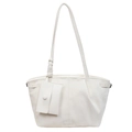 Sac fourre-tout blanc minimaliste avec boucles latérales et petit pochon amovible - Blanc