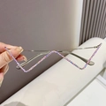 Modisches Cat-Eye Brillengestell aus Metall mit schillernden AB-Strasssteinen - Silberrahmen Mit Strasssteinen