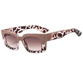 Fashion square tortoise shell sunglasses with gradient brown lenses and contrast frame - Khaki Marble Frame Tea Lens
