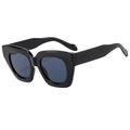 Gafas de sol cuadradas de moda con montura gruesa negra y lentes de color azul oscuro - Montura Negra Lentes Grises
