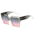 Moderne vierkante zonnebril in grijs verloop met roze glazen en gouden details - Transparant Grijs Roze Frame Grijs Roze Lenzen