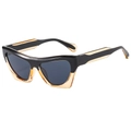 Occhiali da sole cat-eye bicolore nero e giallo trasparente con lenti grigio scuro - Montatura Nero Giallo Lenti Grigie
