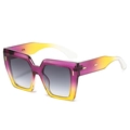 Lunettes de soleil carrées avec monture dégradée violet à jaune et verres gris - Monture Violet Jaune Verres Double Gris