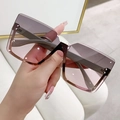 Gafas de sol cuadradas sin montura con lentes degradadas en violeta y detalles dorados - Montura Verde Lentes Degradadas Verde Rosa