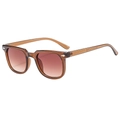 Vintage tortoiseshell square sunglasses with amber frames and brown gradient lenses - Tea Frame Tea Lens