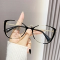 Occhiali da vista retrò cat-eye con montatura nera e stanghette in metallo dorato - Montatura Oro Nero