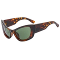 Lunettes de soleil œil de chat avec monture écaille foncée et verres vert foncé - Monture Écaille Verre Vert Foncé
