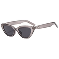 Occhiali da sole cat-eye con montatura taupe traslucida, stelle argentate e lenti scure - Montatura grigia traslucida Lente grigia
