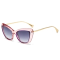 Gafas de sol cat eye con montura degradada rosa violeta y patillas metálicas - Montura Púrpura Transparente Lentes Gris Doble