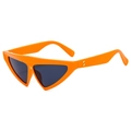 Lunettes de soleil œil-de-chat triangulaires orange vif avec verres noirs et style Y2K - Monture Orange Verres Gris