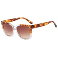 Chic square tortoiseshell sunglasses with brown gradient lenses in a transparent frame - Transparent Leopard Frame Brown Lenses