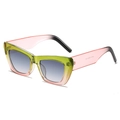 Occhiali da sole cat-eye con montatura sfumata verde-rosa e lenti grigio scuro - Montatura Verde Rosa Lente Grigia