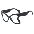 Fashionable black butterfly frame glasses with blue light blocking lenses in a sleek design - Black Frame Clear Lens