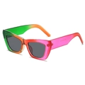Occhiali da sole cat eye con montatura sfumata verde e arancione e lenti grigie - Montatura Rosa Verde Arancio Lente Grigia
