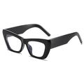 Lunettes de soleil œil-de-chat carrées à monture noire et verres anti-lumière bleue - Monture Noire Verres Transparents