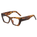 Lunettes de soleil œil de chat à la mode avec monture large à motif léopard et écaille - Monture Léopard Verre Clair
