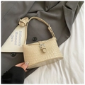 Sac bandoulière en cuir tressé beige avec boucle ajustable pour un style d'été décontracté - Kaki (Sans Pendentif)