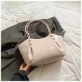 Sac fourre-tout rose clair brillant pour femmes avec détails de surpiqûres en X - Sans Pendentif / Rose