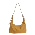 Retro mosterdgele hobo tas met verstelbare riem en minimalistische stiksels - Zonder Hanger / Geel
