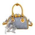 Sac bandoulière minimaliste en denim bleu et cuir jaune avec breloque étoile - Sans Pendentif / Bleu/Jaune