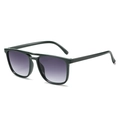 Retro double-bridge square pilot sunglasses with green frames and purple gradient lenses - Dark Green Frame Purple Gradient Lens