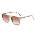 Chic double bridge pilot sunglasses with marble beige frames and gradient brown lenses - Marble Pattern Frame Tea Lens
