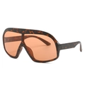 Occhiali da sole quadrati oversize con montatura tartarugata e lenti arancioni - Montatura Tartarugata Lente Arancione