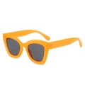 Stylish cat-eye sunglasses with bright orange frame and dark grey lenses for men and women - Orange Frame Grey Lens