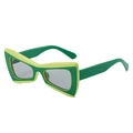Occhiali da sole farfalla Y2K con montatura geometrica bicolore verde e lenti scure - Montatura Verde Lenti Grigie