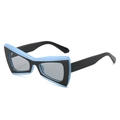 Occhiali da sole a farfalla blu e neri alla moda con montatura a occhio di gatto - Montatura Blu Lenti Grigie