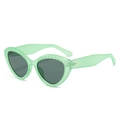 Occhiali da sole cat-eye verde menta con texture a perline e lenti grigie da donna - Montatura Verde Gelatina Lenti Verde Scuro