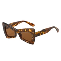 Occhiali da sole cat eye Y2K con montatura a tartaruga e lenti color ambra - Montatura Leopardata / Lenti Tè