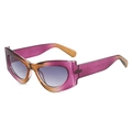 Occhiali da sole cat-eye in resina sfumata viola ambra con dettagli modello M6134 - Montatura Viola Giallo Lenti Doppie Grigie