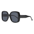 Gafas de sol cuadradas negras extragrandes con lentes oscuras para un look de moda audaz - Montura Negra Lentes Grises