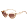 Lunettes de soleil œil de chat à monture champagne et verres dégradés marron, vue 45 degrés - Monture Champagne / Verres Thé