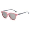 Pink and grey pilot sunglasses for children featuring UV-protected lenses and a modern frame - Pink Frame Silver Mirror Lens