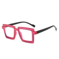 Occhiali stile cartoon 2D rosa con bordi neri e lenti protettive anti-luce blu - Rosa neon con bordo nero