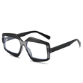 Oversized geometric translucent grey sunglasses with avant-garde fashion frame - Black Grey Frame Clear Lens
