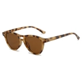 Retro tortoiseshell aviator sunglasses with brown lenses and metal rivet details - Tortoise Shell Frame Tea Lens