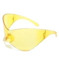 Occhiali da sole Y2K avvolgenti con lenti gialle trasparenti e protezione UV400 stile futuristico - Lente Gialla