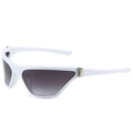 Lunettes de soleil de sport Y2K œil de chat blanches avec verres dégradés gris et détails - Monture Blanche Verres Gris